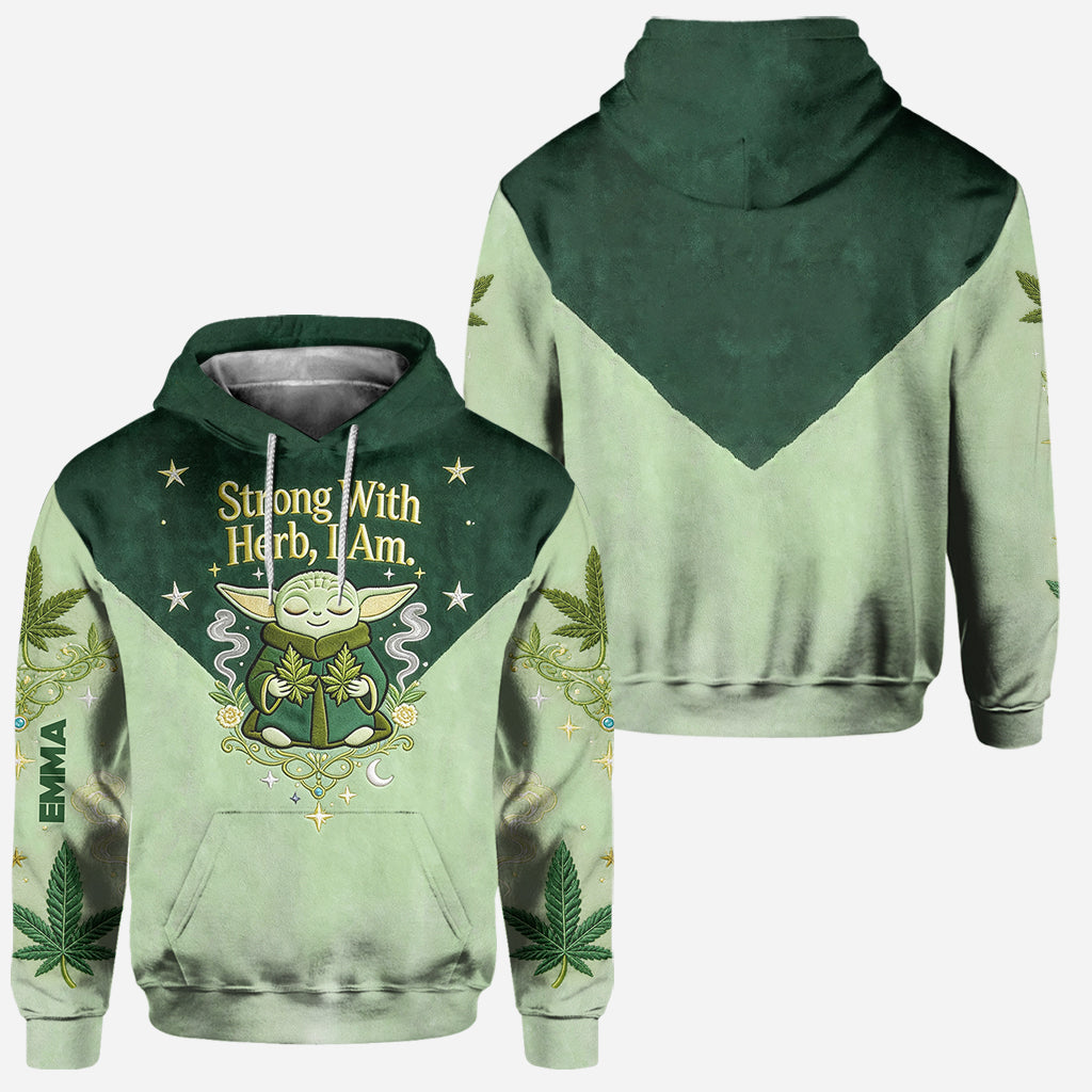 Personalized Strong With Herb Hoodie & Leggings Gift Set Hoodie & Leggings GradoCreations