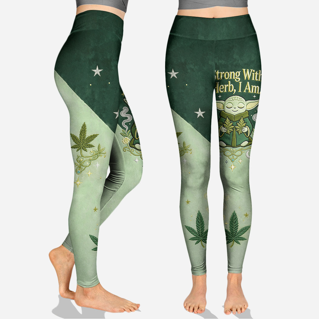 Personalized Strong With Herb Hoodie & Leggings Gift Set Hoodie & Leggings GradoCreations