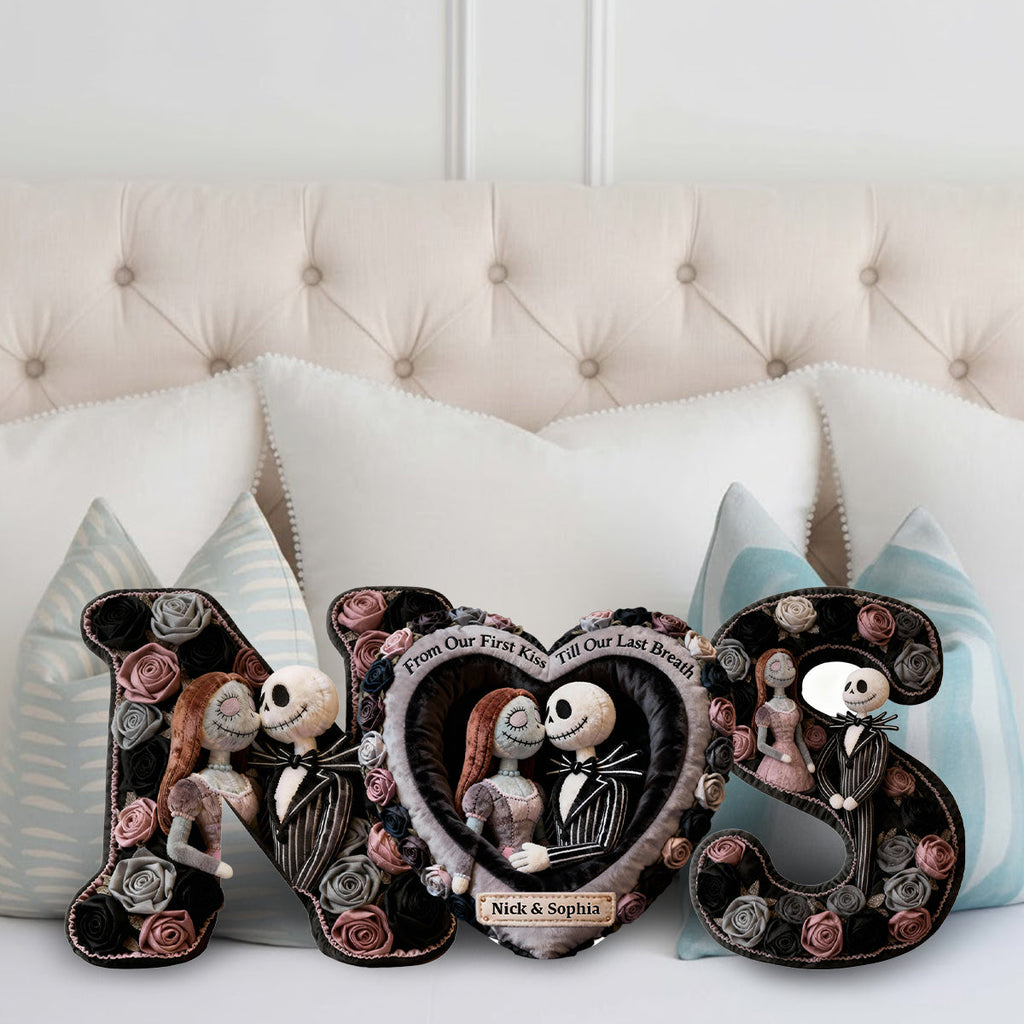 Personalized Faux Fur Shaped Pillow Custom Name Gift for Couples Faux Fur Shaped Pillow GradoCreations