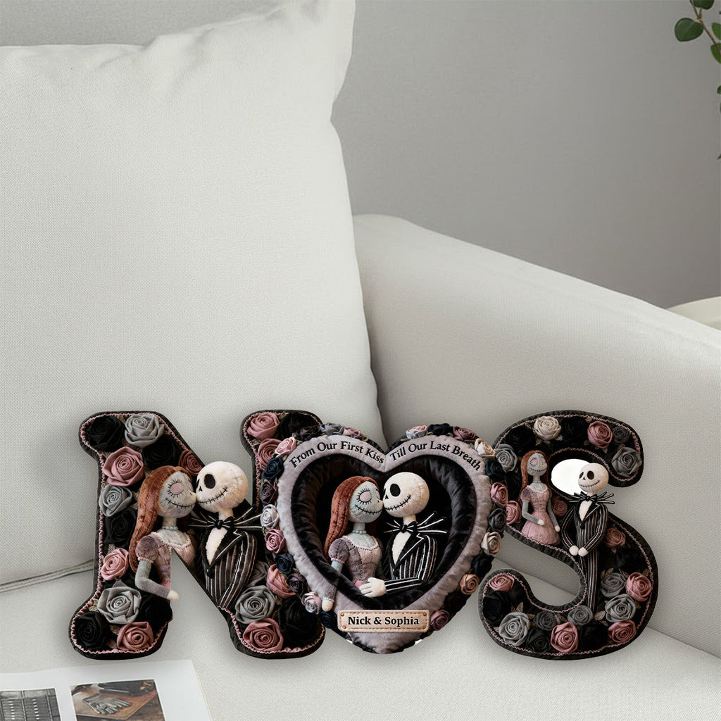 Personalized Faux Fur Shaped Pillow Custom Name Gift for Couples Faux Fur Shaped Pillow GradoCreations