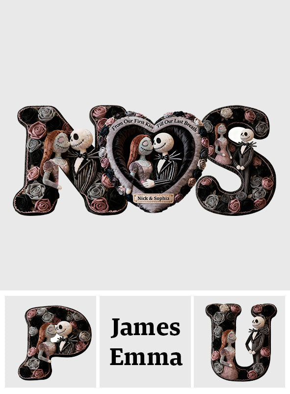 Personalized Faux Fur Shaped Pillow Custom Name Gift for Couples Faux Fur Shaped Pillow GradoCreations