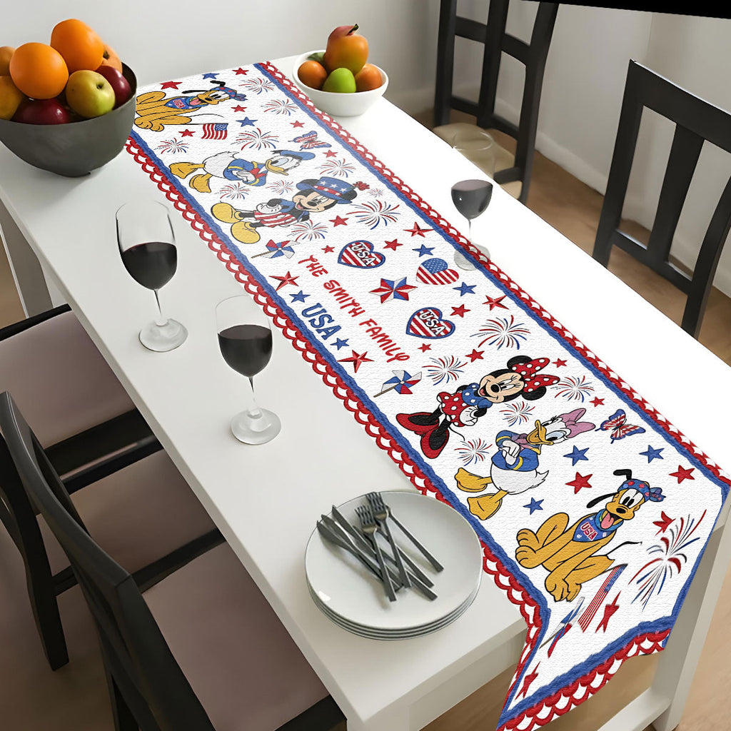 Personalized Colorful Mouse Table Runner Unique Family Gift Table Runner GradoCreations