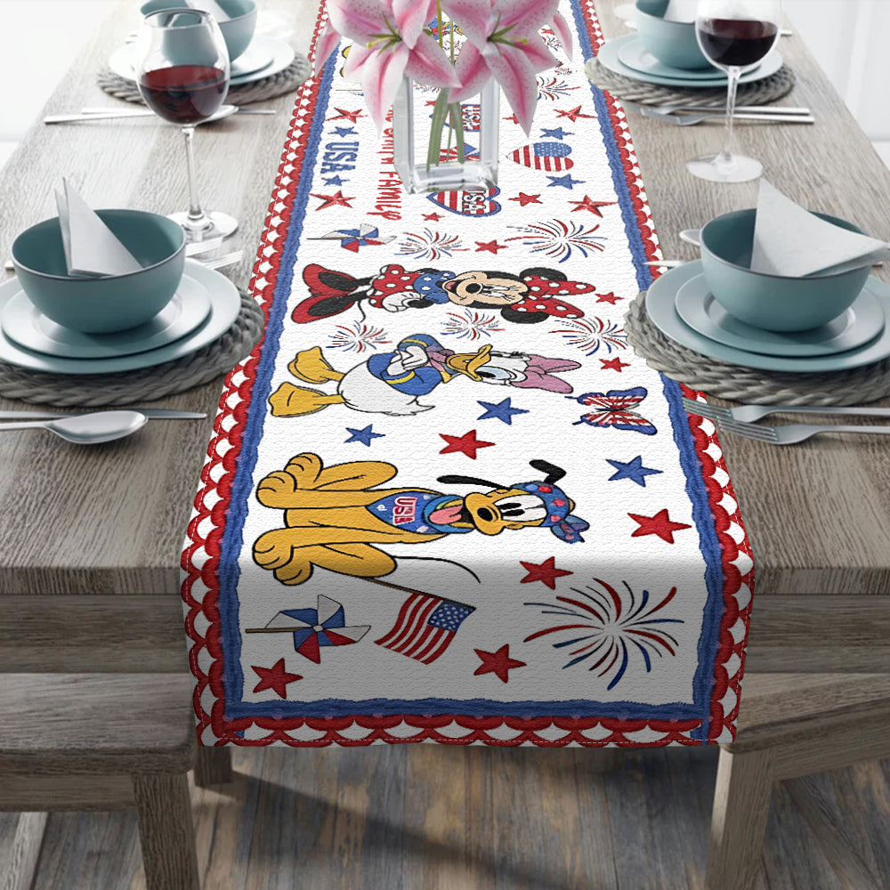 Personalized Colorful Mouse Table Runner Unique Family Gift Table Runner GradoCreations