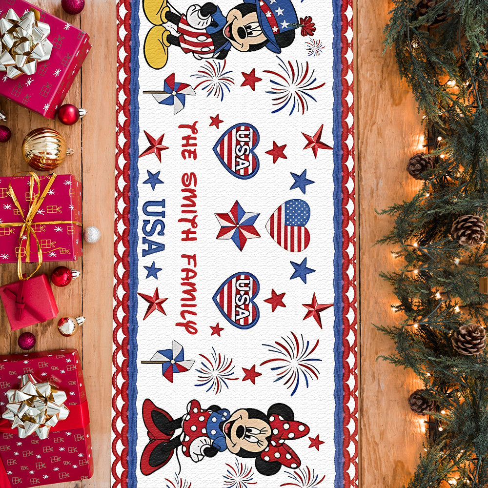 Personalized Colorful Mouse Table Runner Unique Family Gift Table Runner GradoCreations