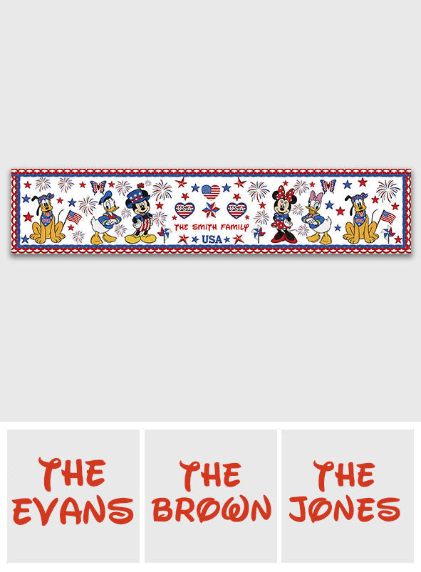Personalized Colorful Mouse Table Runner Unique Family Gift Table Runner GradoCreations