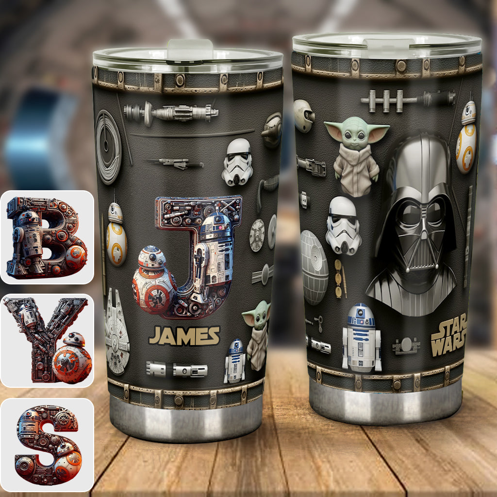 Personalized Star Wars Tumbler with Initial and Name Custom Gift Tumbler GradoCreations