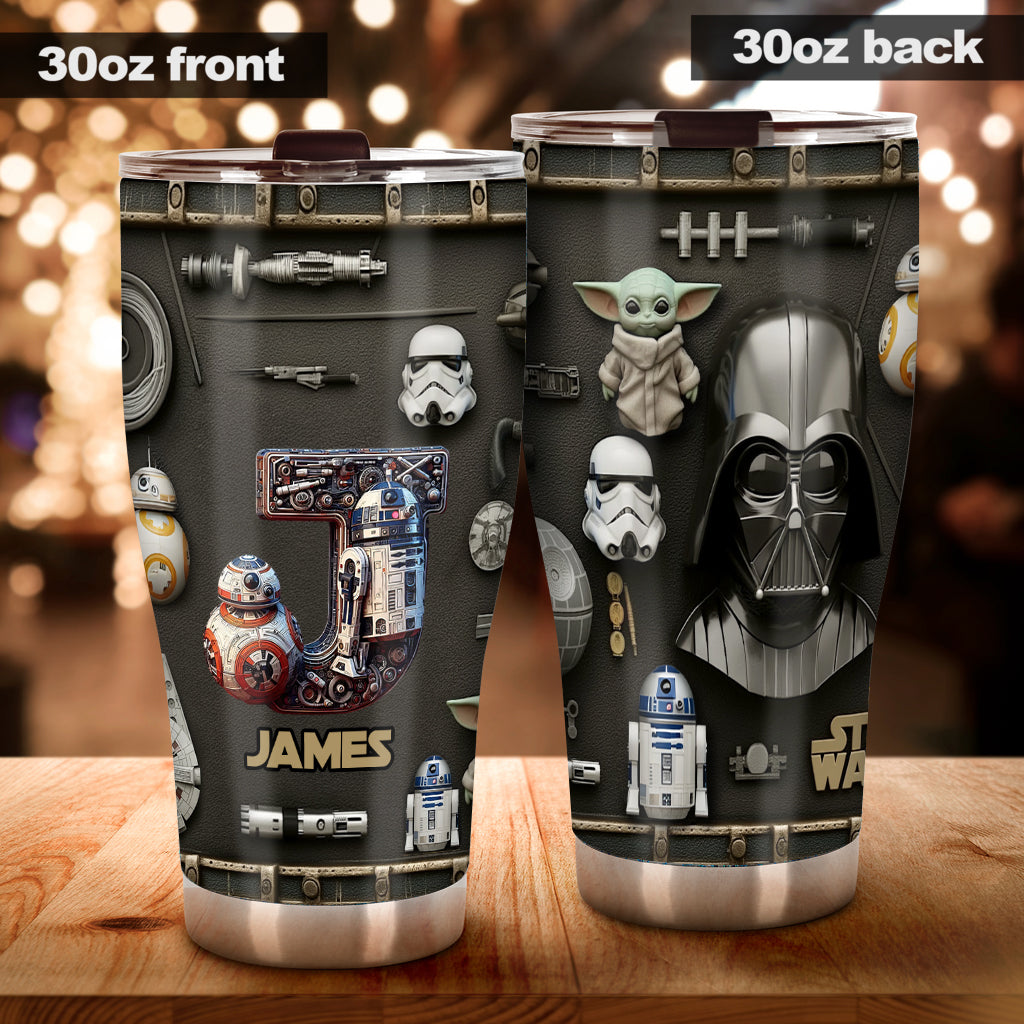 Personalized Star Wars Tumbler with Initial and Name Custom Gift Tumbler GradoCreations