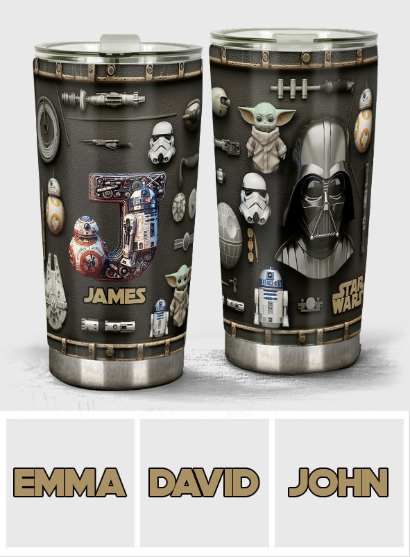 Personalized Star Wars Tumbler with Initial and Name Custom Gift Tumbler GradoCreations