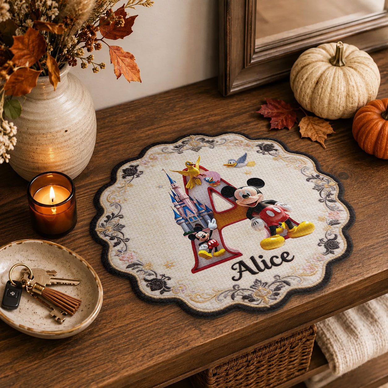 Personalized Mouse Shape Placemat Custom Name Décor for Kids Custom Shape Placemat GradoCreations
