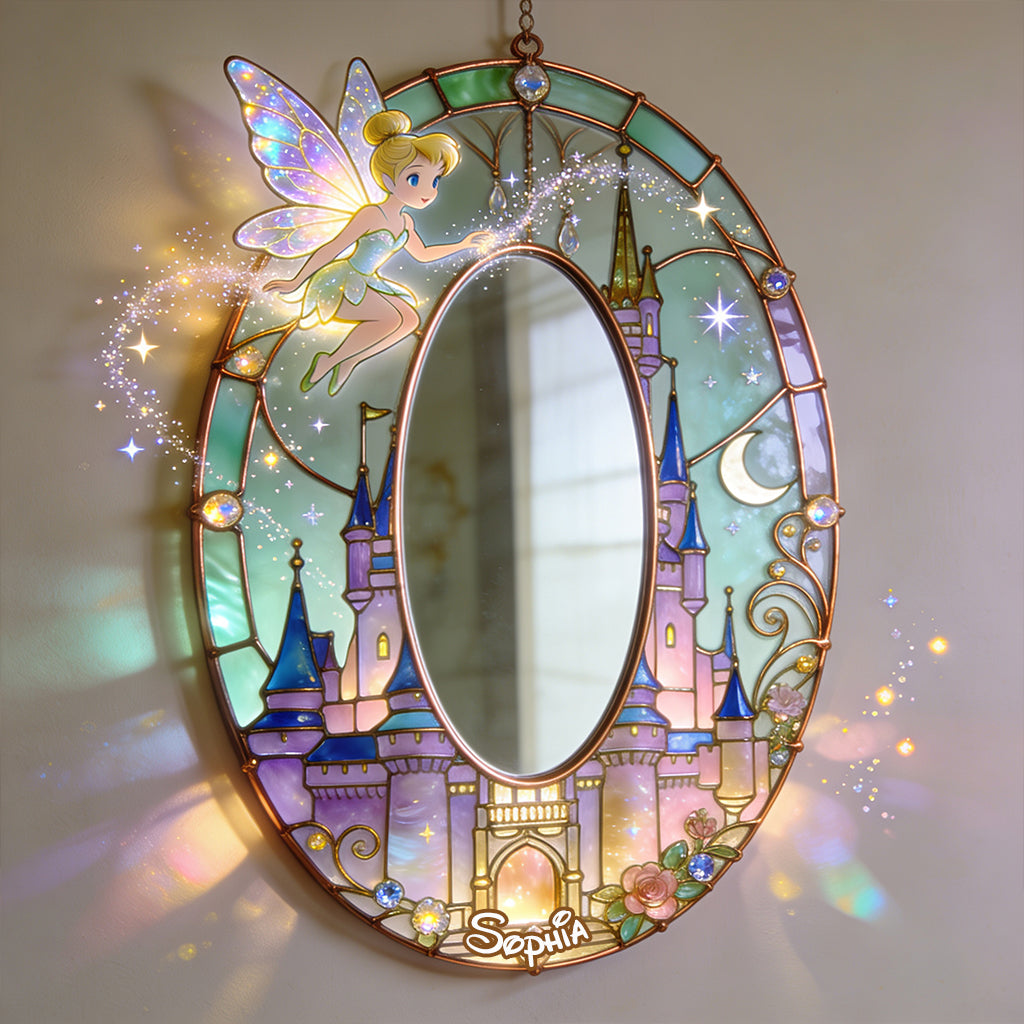 Personalized Flying Fairy Wall Hanging Mirror for Kids Room Decor Wall Hanging Mirror GradoCreations