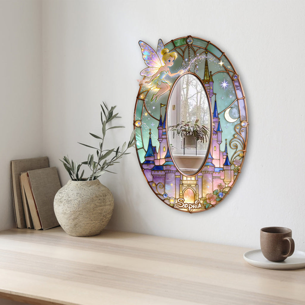 Personalized Flying Fairy Wall Hanging Mirror for Kids Room Decor Wall Hanging Mirror GradoCreations