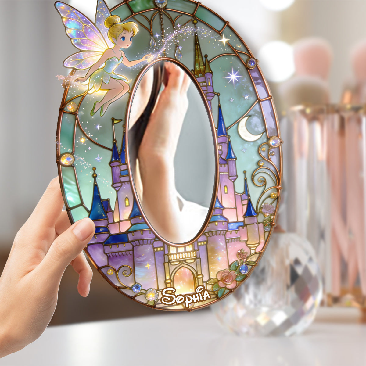 Personalized Flying Fairy Wall Hanging Mirror for Kids Room Decor Wall Hanging Mirror GradoCreations