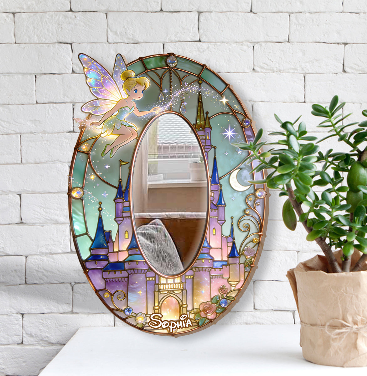 Personalized Flying Fairy Wall Hanging Mirror for Kids Room Decor Wall Hanging Mirror GradoCreations