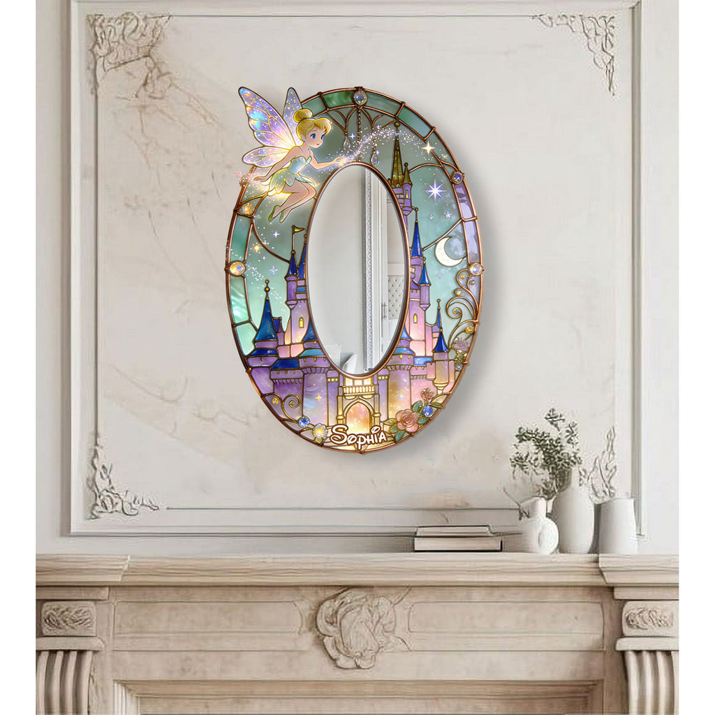 Personalized Flying Fairy Wall Hanging Mirror for Kids Room Decor Wall Hanging Mirror GradoCreations