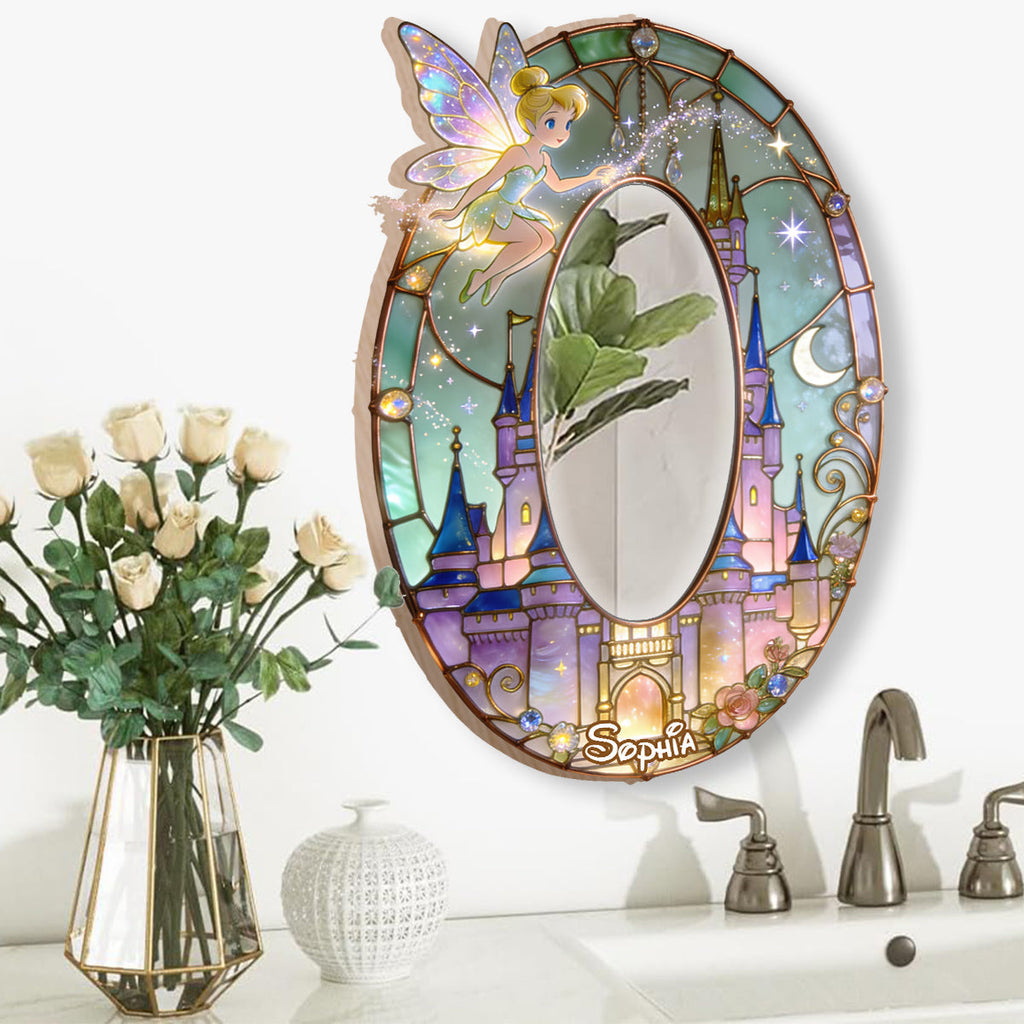 Personalized Flying Fairy Wall Hanging Mirror for Kids Room Decor Wall Hanging Mirror GradoCreations