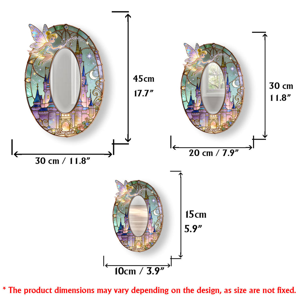 Personalized Flying Fairy Wall Hanging Mirror for Kids Room Decor Wall Hanging Mirror GradoCreations