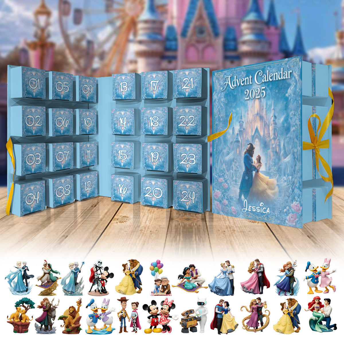 Personalized Advent Calendar with 24 Ornaments for Christmas Gift Folded Advent Calendar With Ornaments GradoCreations