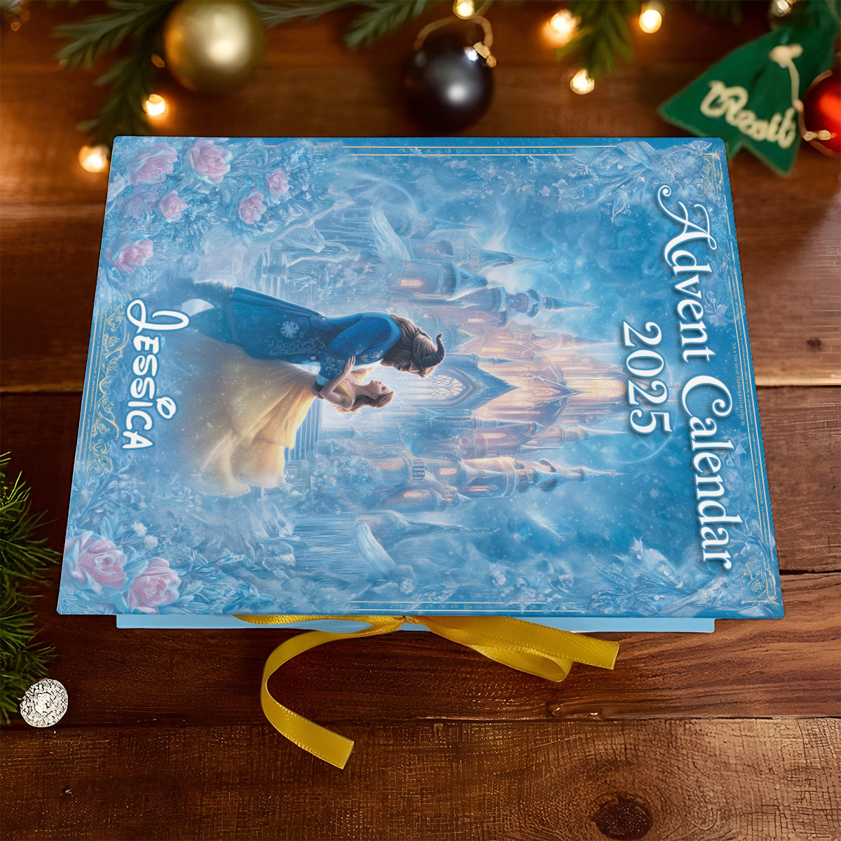 Personalized Advent Calendar with 24 Ornaments for Christmas Gift Folded Advent Calendar With Ornaments GradoCreations