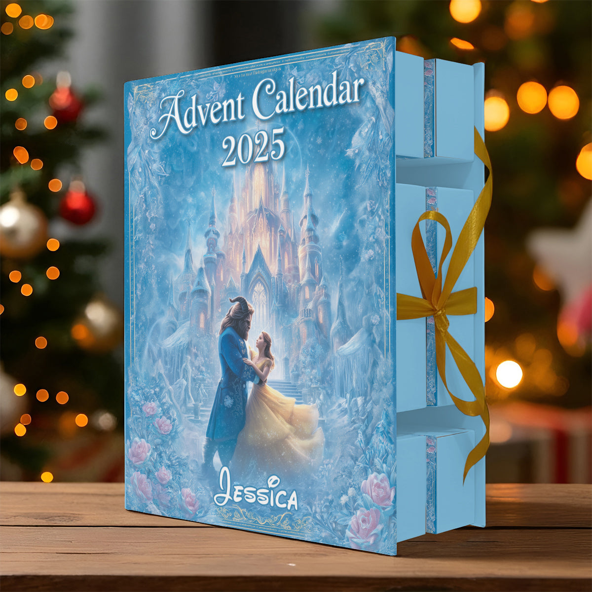 Personalized Advent Calendar with 24 Ornaments for Christmas Gift Folded Advent Calendar With Ornaments GradoCreations