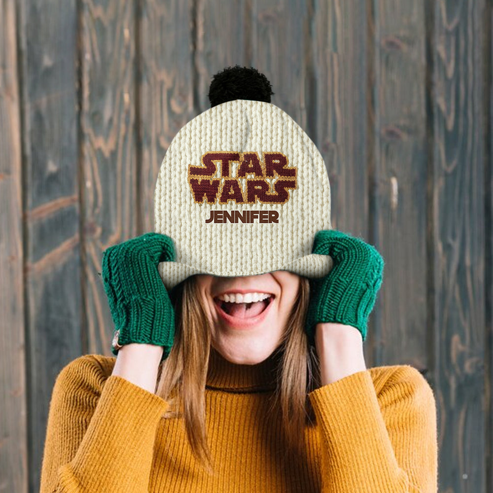 Personalized Star Wars Beanie Hat with Custom Name for Kids & Adults Beanie Hat GradoCreations