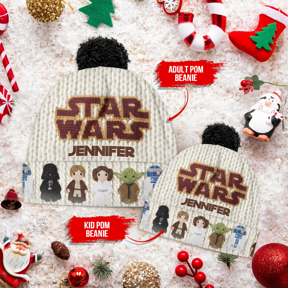 Personalized Star Wars Beanie Hat with Custom Name for Kids & Adults Beanie Hat GradoCreations