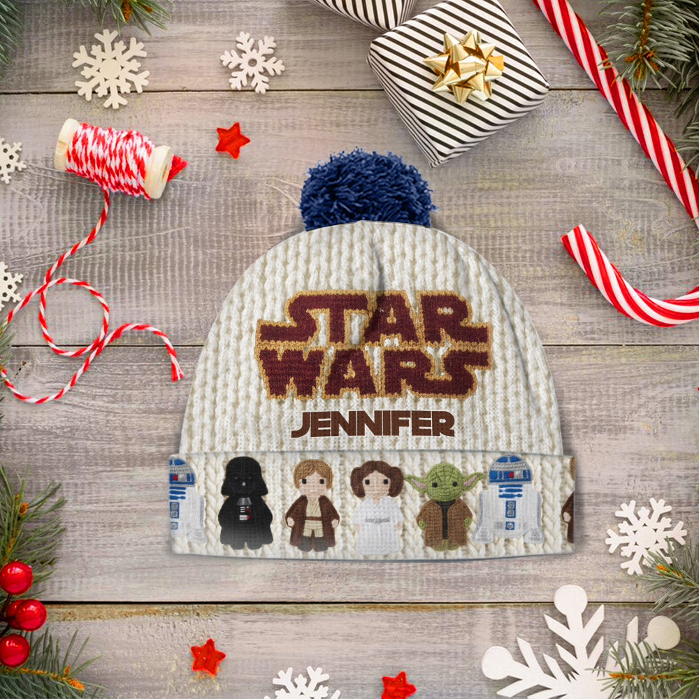 Personalized Star Wars Beanie Hat with Custom Name for Kids & Adults Beanie Hat GradoCreations