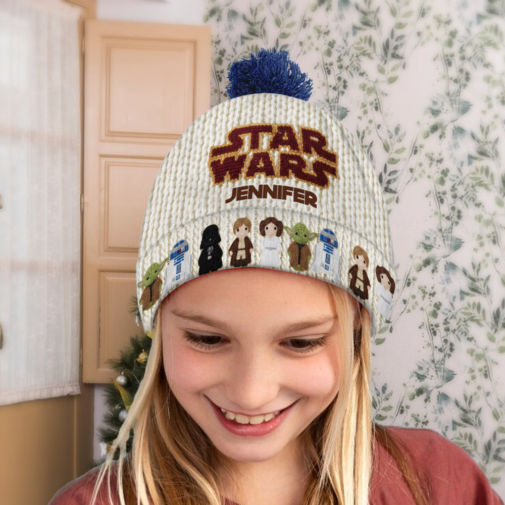 Personalized Star Wars Beanie Hat with Custom Name for Kids & Adults Beanie Hat GradoCreations