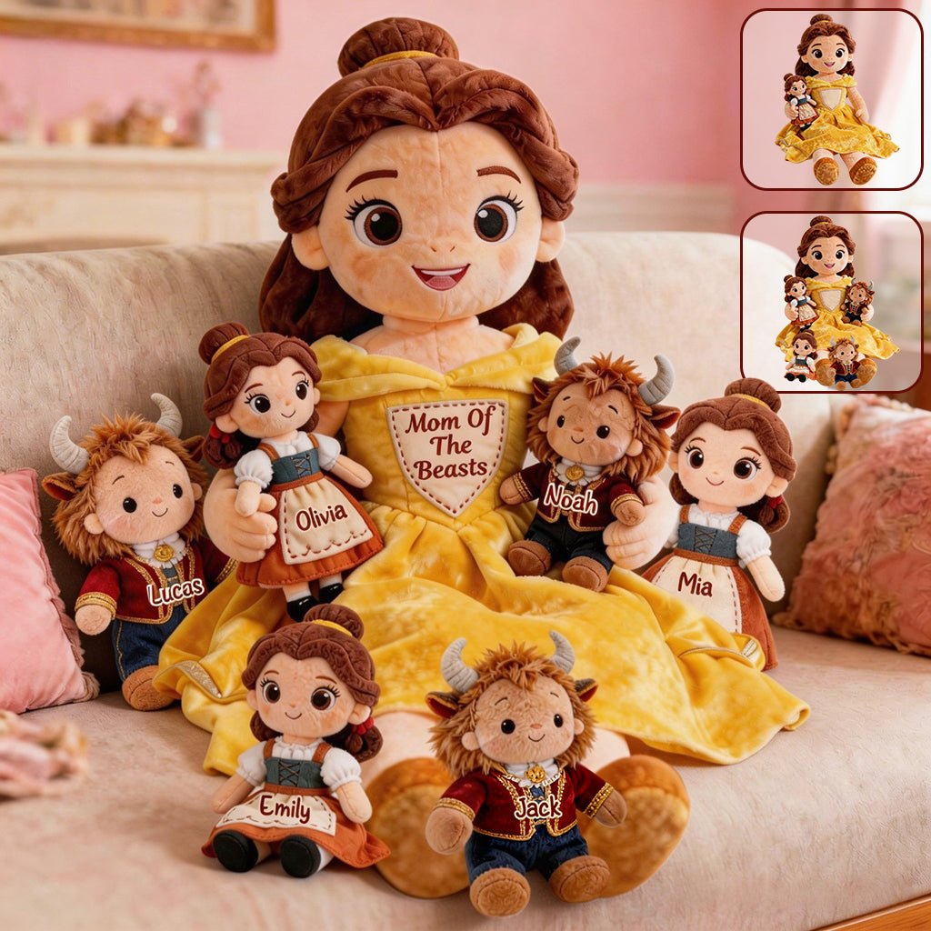 Personalized Beauty and the Beast Faux Fur Pillow for Mom Premium Faux Fur Pillow GradoCreations