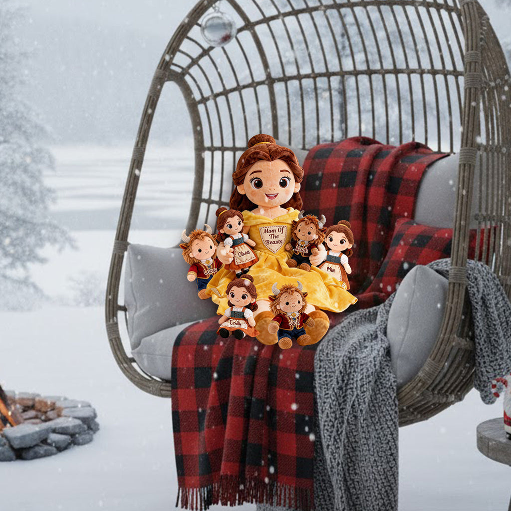 Personalized Beauty and the Beast Faux Fur Pillow for Mom Premium Faux Fur Pillow GradoCreations