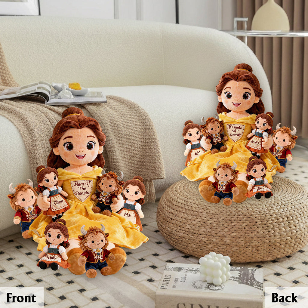 Personalized Beauty and the Beast Faux Fur Pillow for Mom Premium Faux Fur Pillow GradoCreations