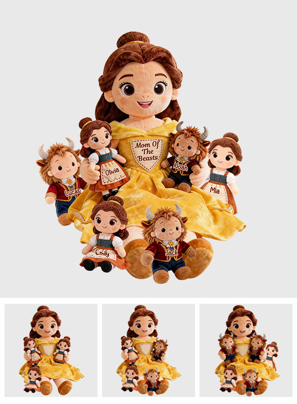 Personalized Beauty and the Beast Faux Fur Pillow for Mom Premium Faux Fur Pillow GradoCreations