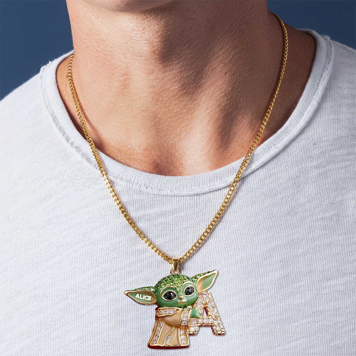 Personalized Galaxy Character Love Letter Pendant Necklace for Kids Shaped Metal Pendant Necklace GradoCreations