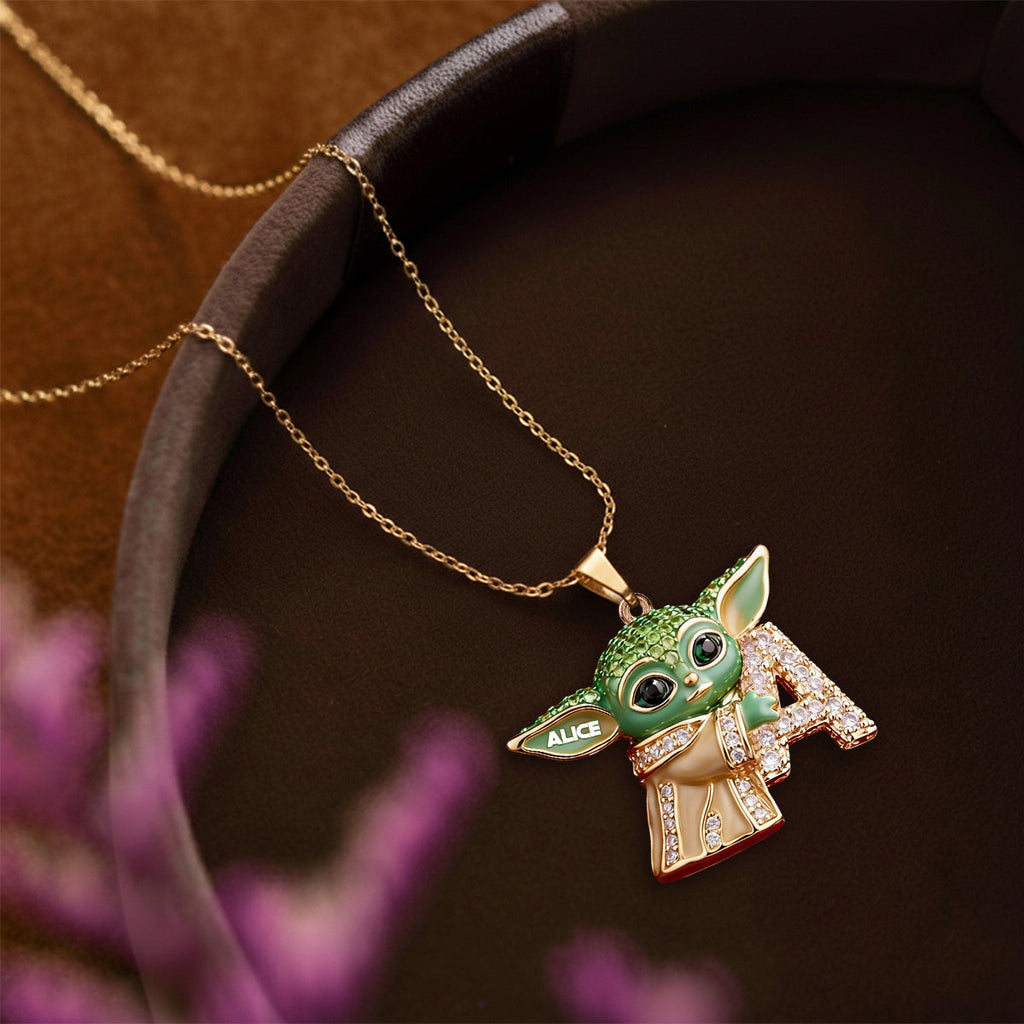 Personalized Galaxy Character Love Letter Pendant Necklace for Kids Shaped Metal Pendant Necklace GradoCreations