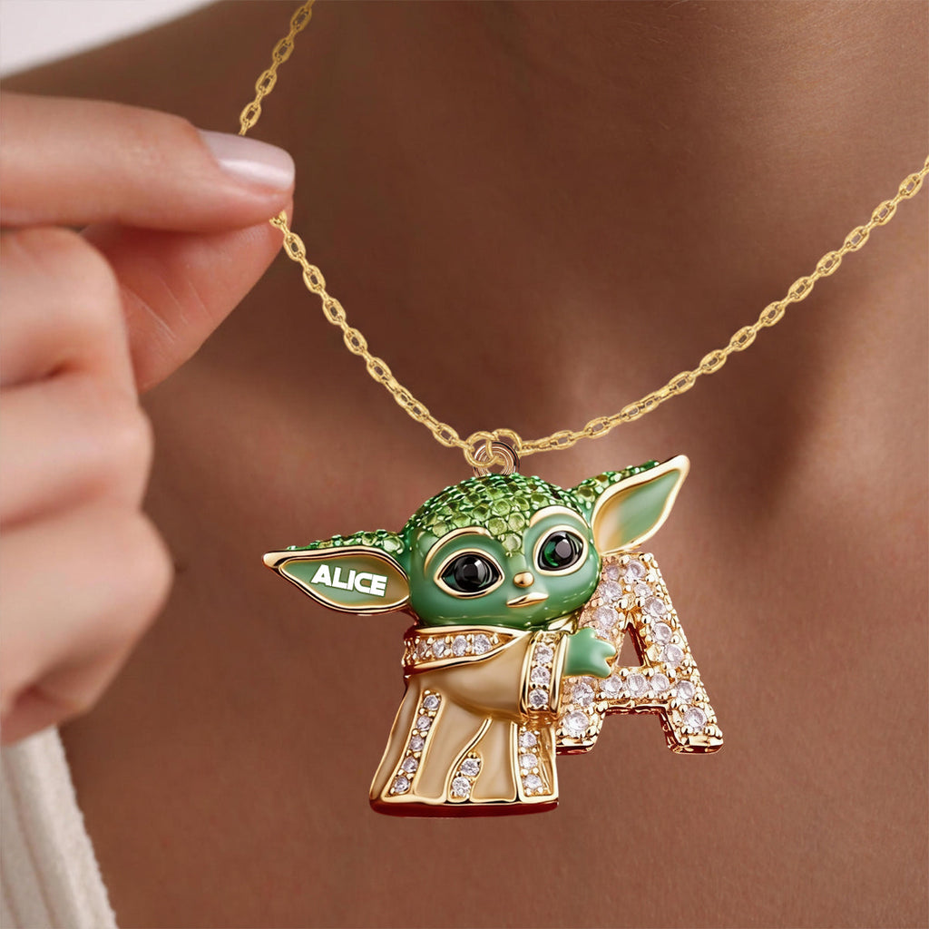 Personalized Galaxy Character Love Letter Pendant Necklace for Kids Shaped Metal Pendant Necklace GradoCreations