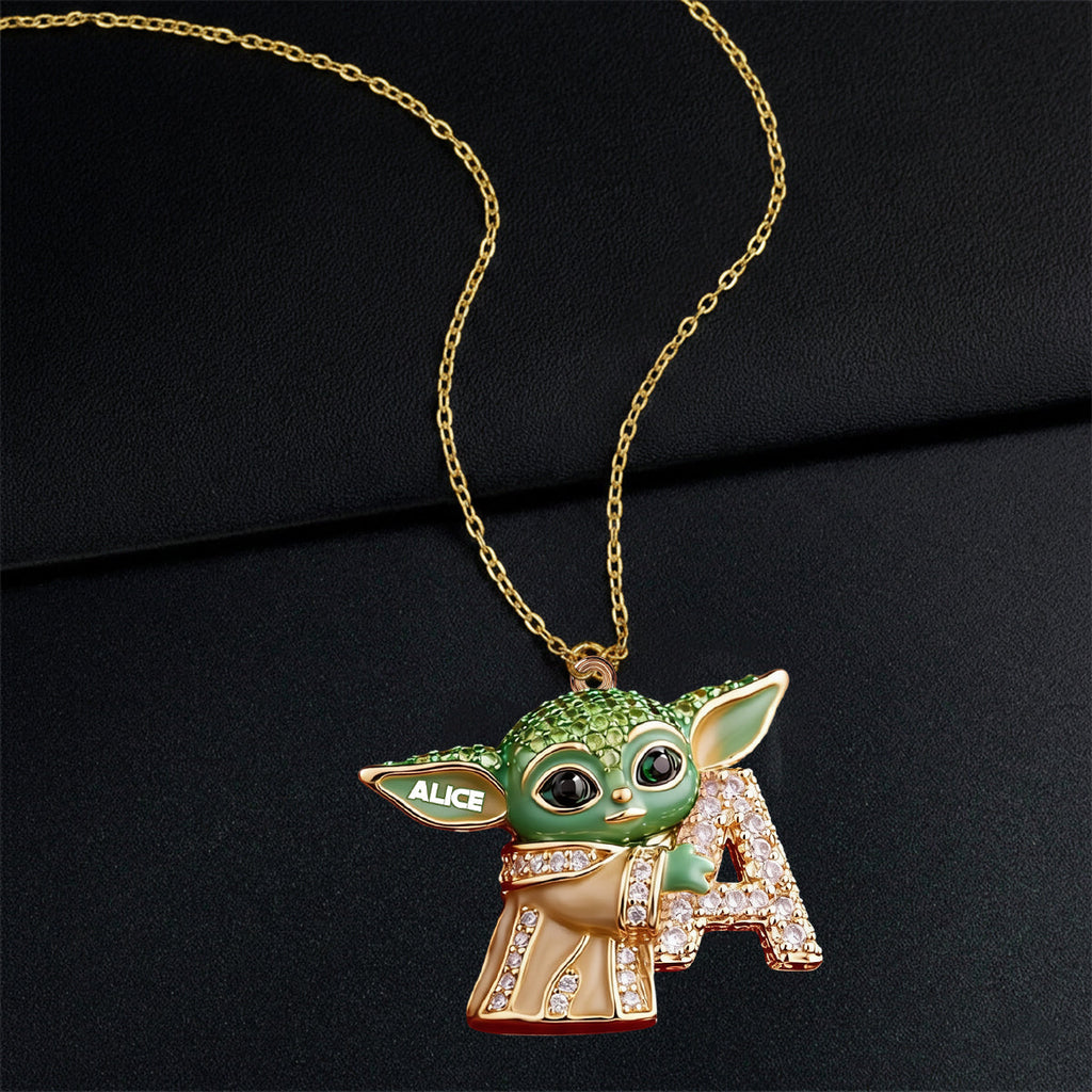 Personalized Galaxy Character Love Letter Pendant Necklace for Kids Shaped Metal Pendant Necklace GradoCreations