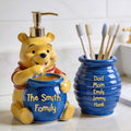 Personalized Honey Bear Soap Dispenser & Toothbrush Holder Gift Set Acrylic Pot & Pump Dispenser GradoCreations