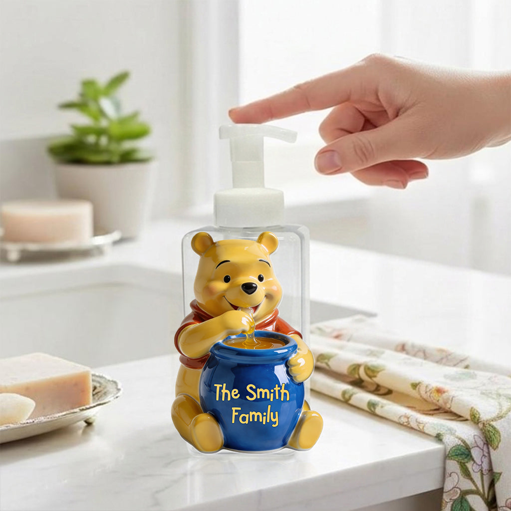 Personalized Honey Bear Soap Dispenser & Toothbrush Holder Gift Set Acrylic Pot & Pump Dispenser GradoCreations