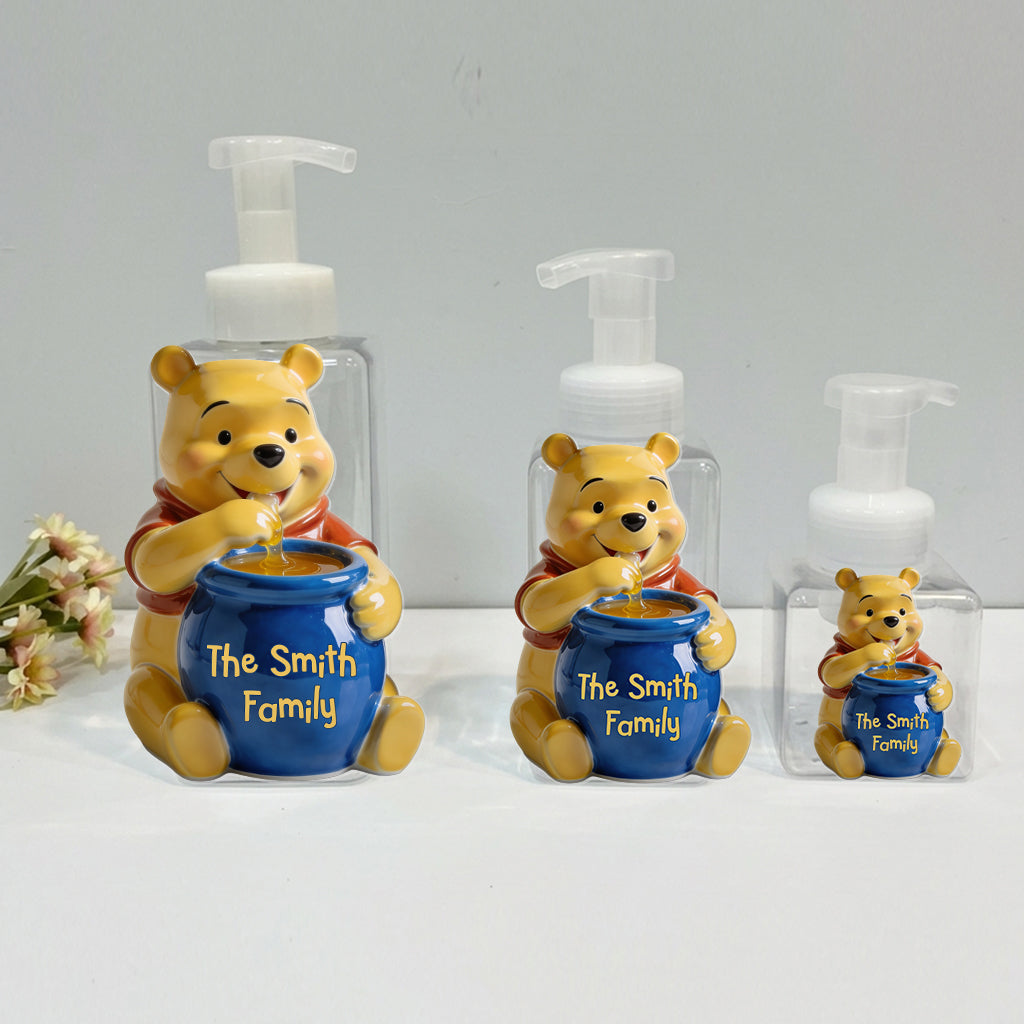 Personalized Honey Bear Soap Dispenser & Toothbrush Holder Gift Set Acrylic Pot & Pump Dispenser GradoCreations