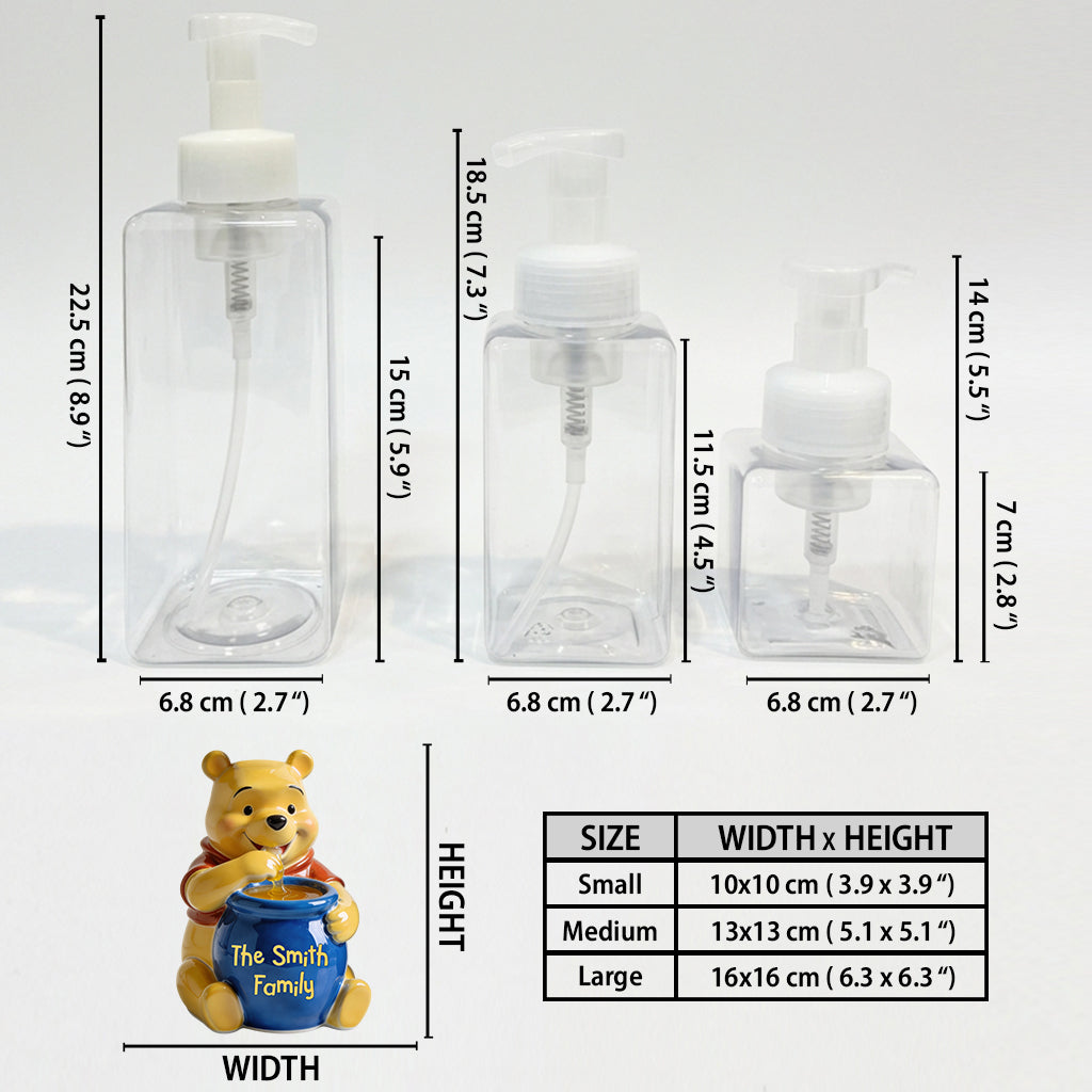 Personalized Honey Bear Soap Dispenser & Toothbrush Holder Gift Set Acrylic Pot & Pump Dispenser GradoCreations