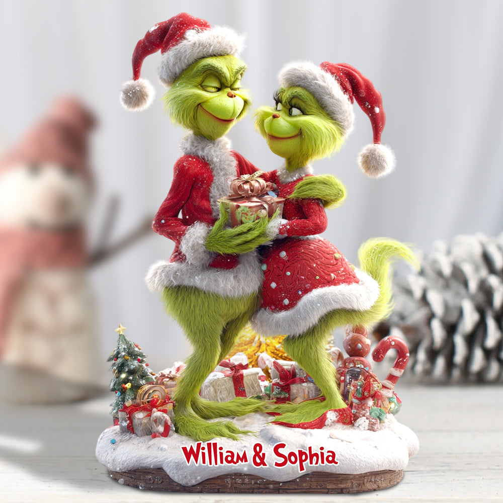 Personalized Grinchmas Acrylic Plaque Custom Name Gift for Couple Custom Shaped Acrylic Plaque GradoCreations
