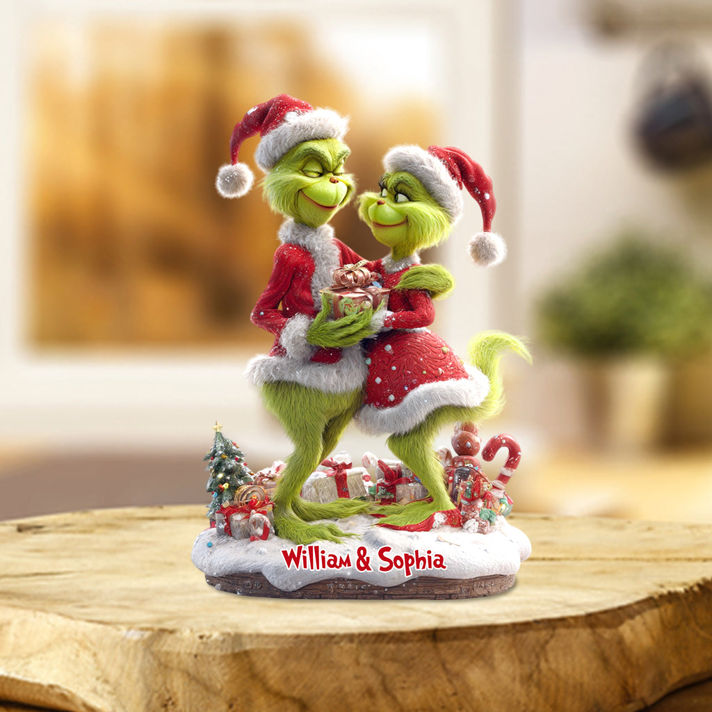 Personalized Grinchmas Acrylic Plaque Custom Name Gift for Couple Custom Shaped Acrylic Plaque GradoCreations