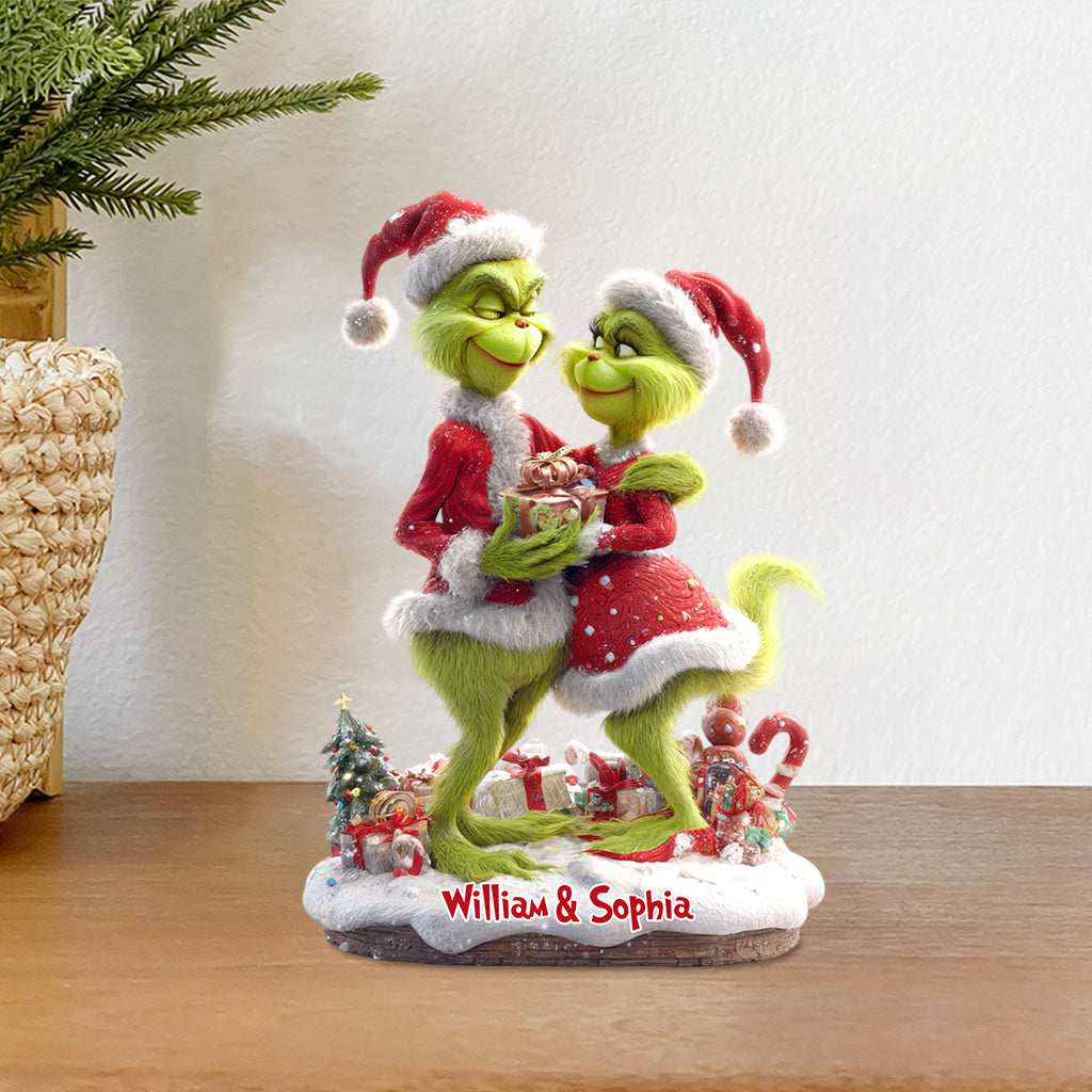 Personalized Grinchmas Acrylic Plaque Custom Name Gift for Couple Custom Shaped Acrylic Plaque GradoCreations
