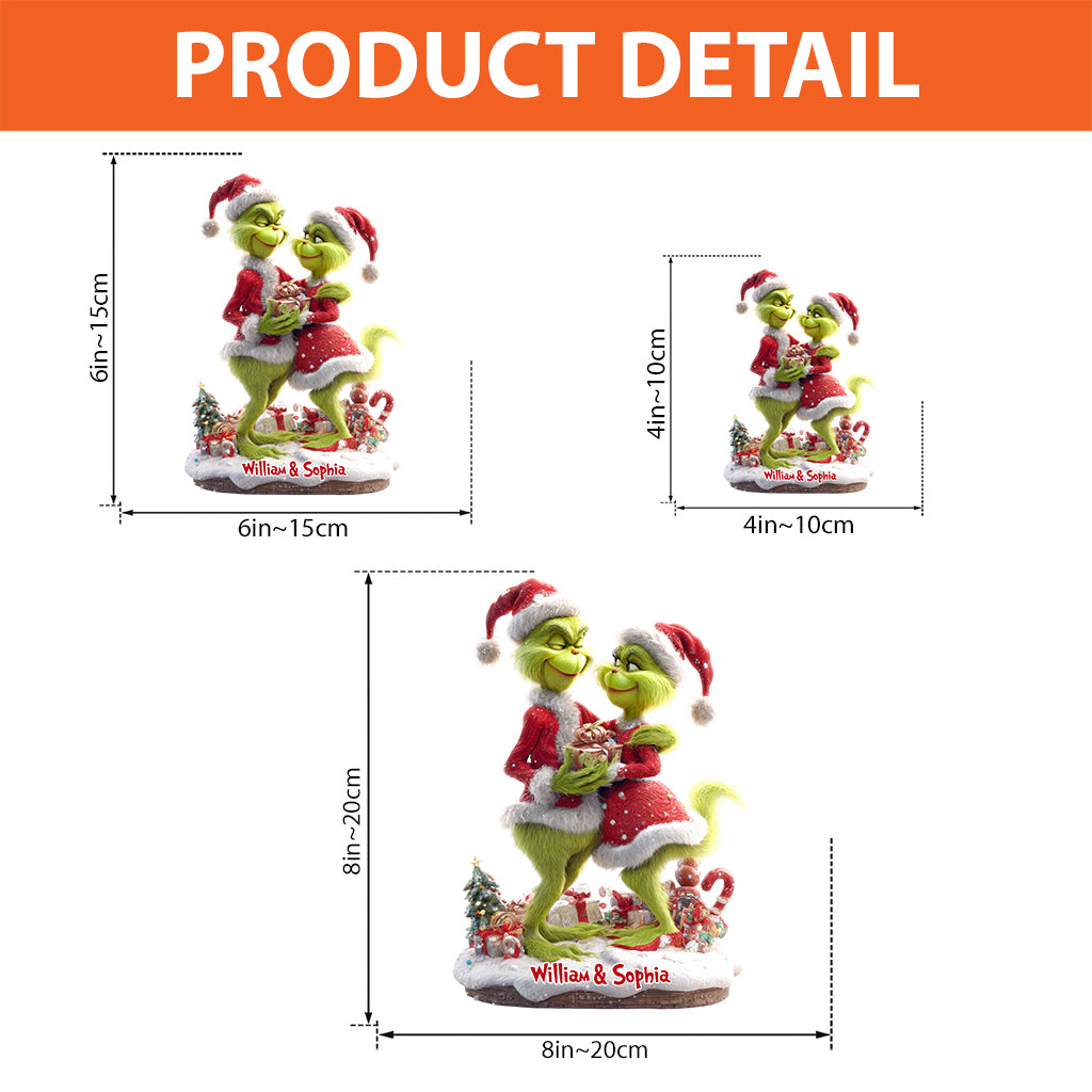 Personalized Grinchmas Acrylic Plaque Custom Name Gift for Couple Custom Shaped Acrylic Plaque GradoCreations