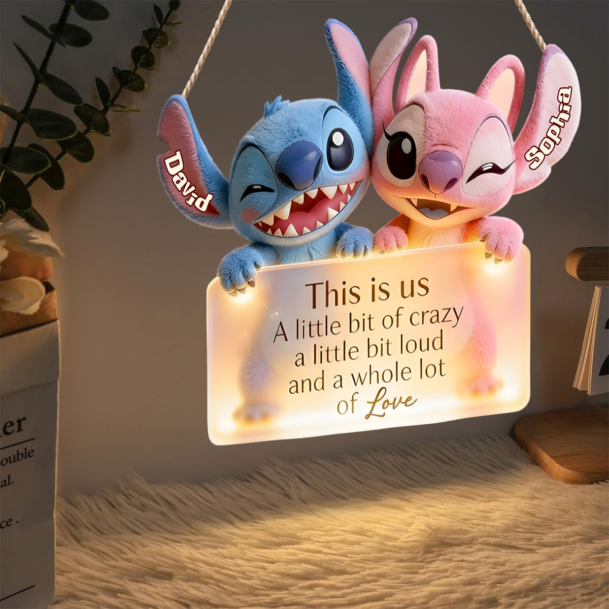 Personalized Ohana LED Light Acrylic Sign Custom Family Decor LED Light Acrylic Sign GradoCreations