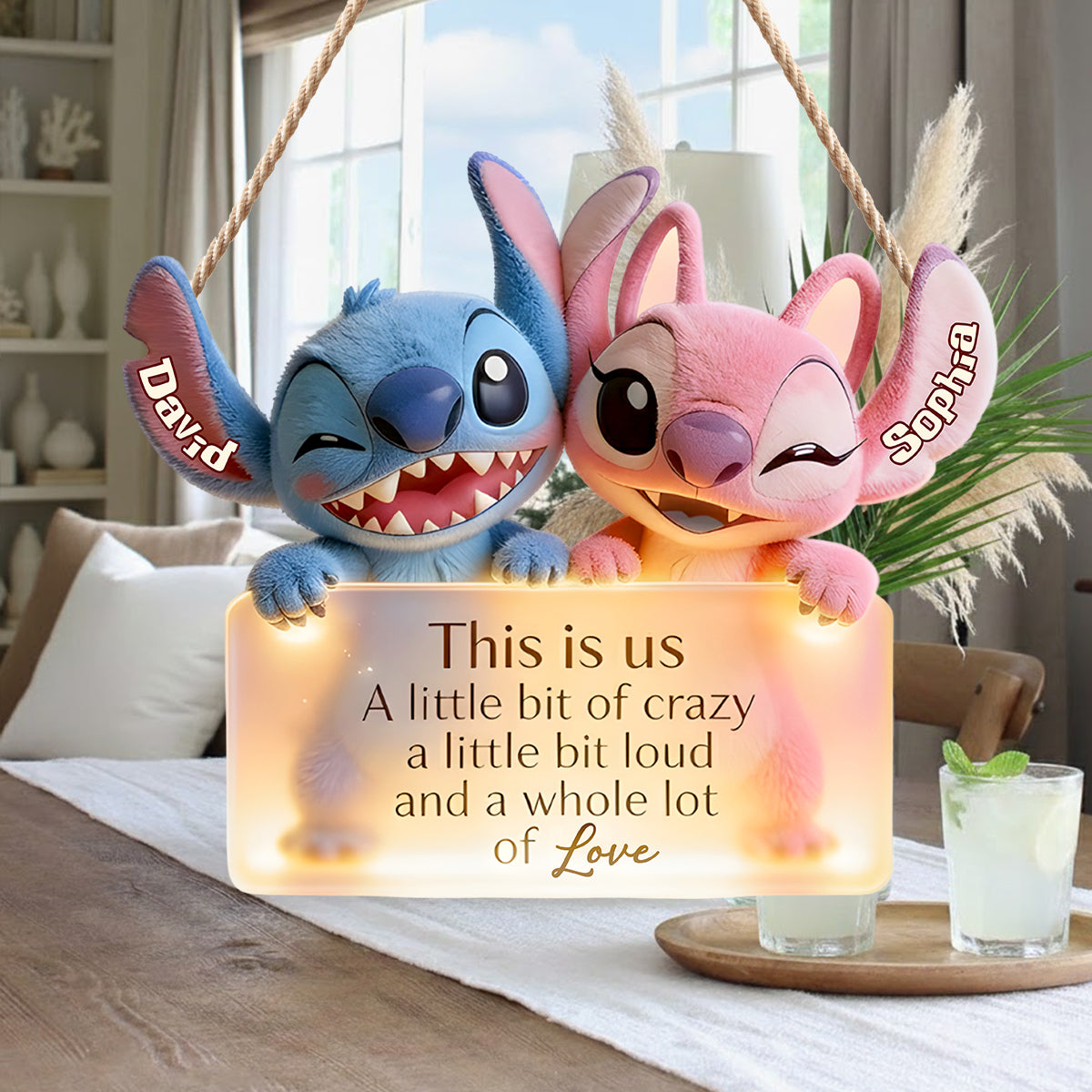 Personalized Ohana LED Light Acrylic Sign Custom Family Decor LED Light Acrylic Sign GradoCreations