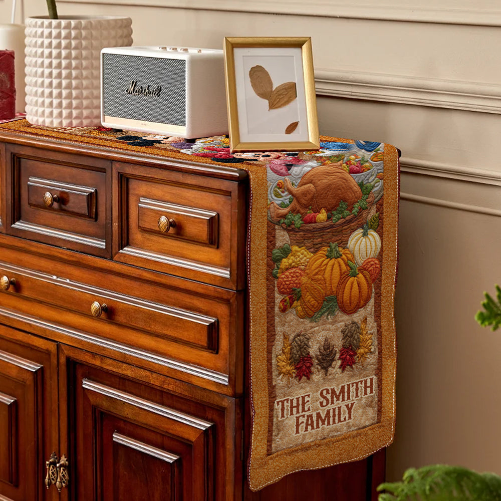 Personalized Quilt Table Runner Thanksgiving Gift for Family Quilt Table Runner GradoCreations