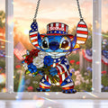 Personalized American Patriotic Alien Suncatcher Ornament Gift Window Hanging Suncatcher Ornament GradoCreations