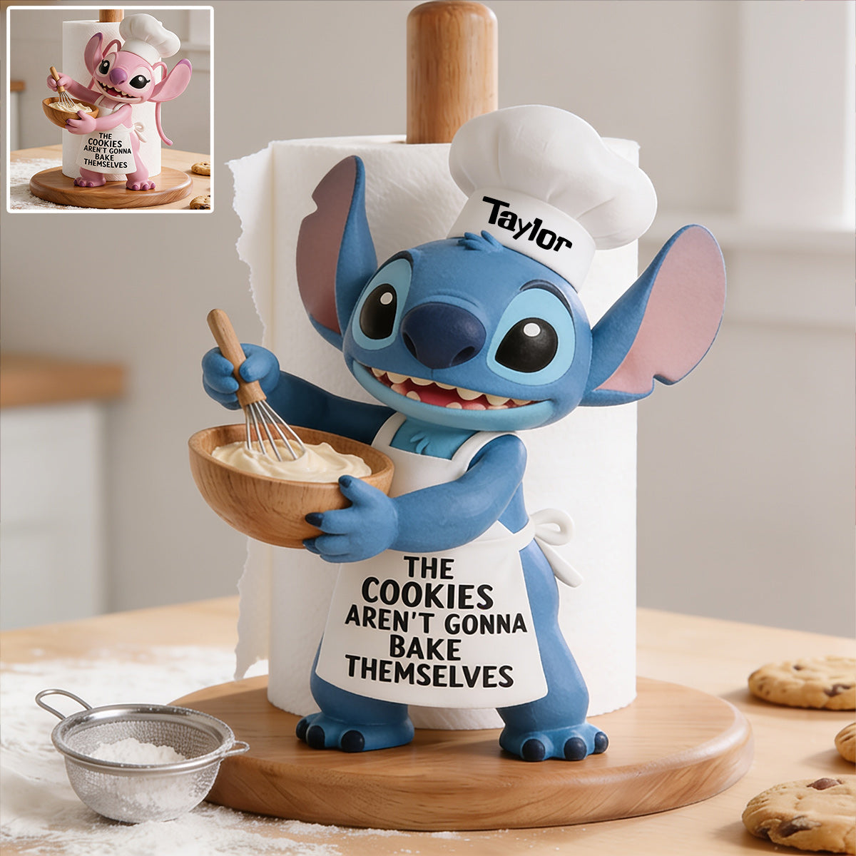 Personalized Ohana Paper Towel Stand with Custom Name Gift for Kitchen Paper Towel Stand GradoCreations