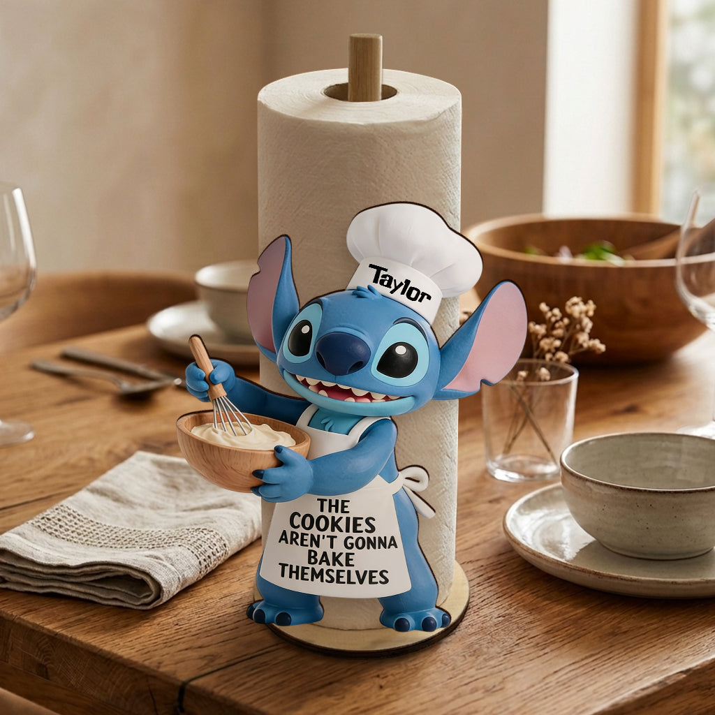 Personalized Ohana Paper Towel Stand with Custom Name Gift for Kitchen Paper Towel Stand GradoCreations