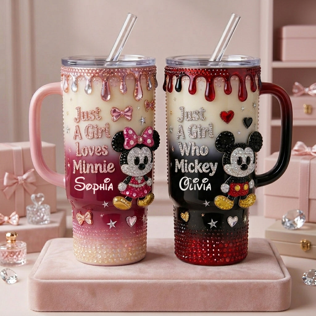 Personalized Mouse Tumbler with Handle Custom Name Gift for Kids Tumbler With Handle GradoCreations